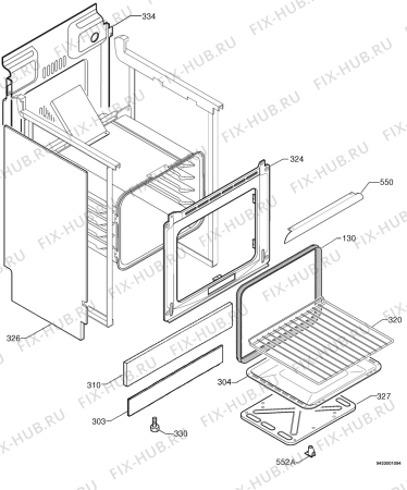 Взрыв-схема плиты (духовки) Rex Electrolux RKG651101F - Схема узла Housing 001