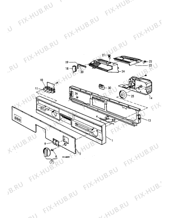 Взрыв-схема посудомоечной машины Electrolux BW301B - Схема узла Command panel 037