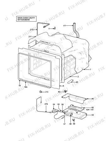 Взрыв-схема плиты (духовки) Parkinson Cowan L55MBN - Схема узла H10 Main Oven Cavity (large)