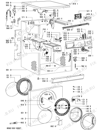 Схема №1 AWO/D 7700 с изображением Обшивка для стиралки Whirlpool 480111100424