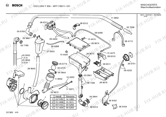 Схема №2 WFF1780II EXCLUSIV F 850 с изображением Ручка для стиралки Bosch 00096780