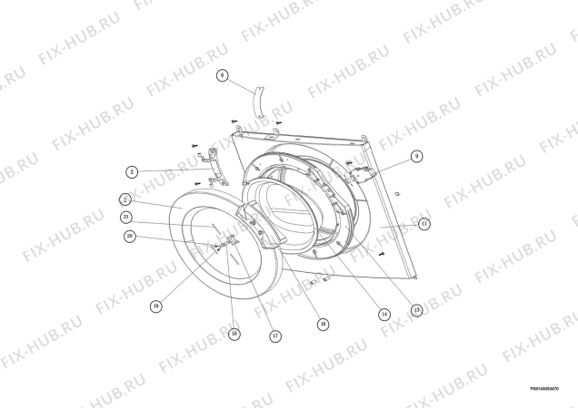 Взрыв-схема стиральной машины Faure FWG1100M - Схема узла Door
