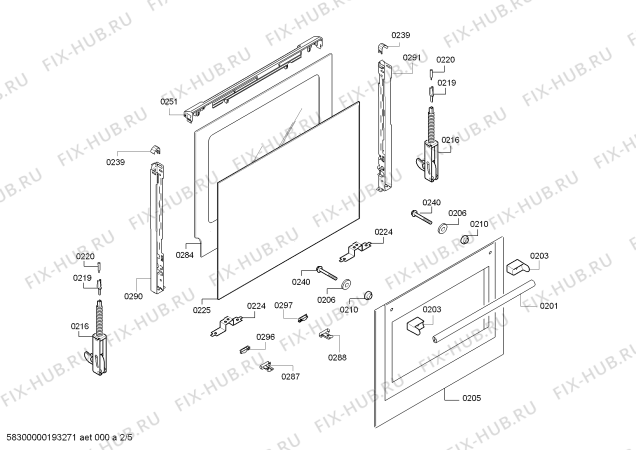 Взрыв-схема плиты (духовки) Siemens HB43GR255 H.SE.NP.L2D.IN.GLASS.S5b.B.E0_C/// - Схема узла 02