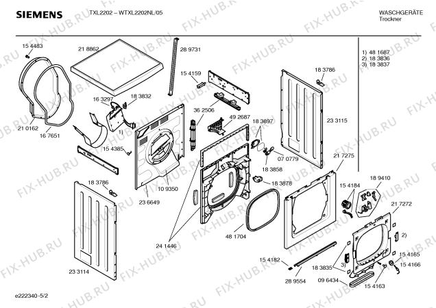 Схема №3 WTXL2202NL TXL2202 с изображением Инструкция по установке и эксплуатации для сушилки Siemens 00588939