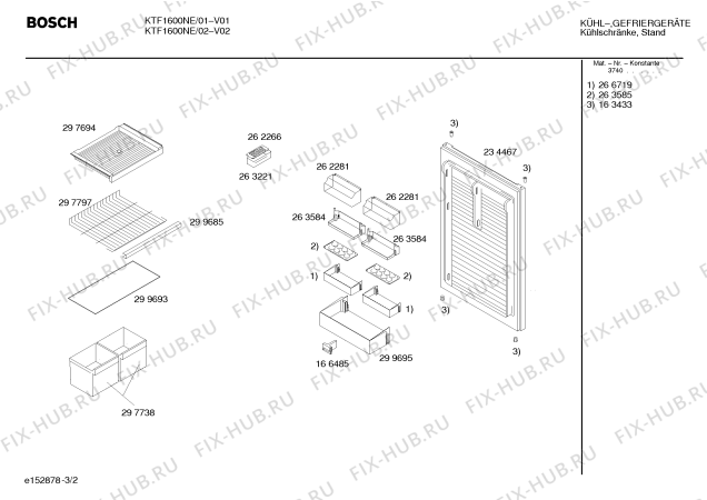 Схема №1 KTF1600NE с изображением Заглушка для холодильника Bosch 00163415