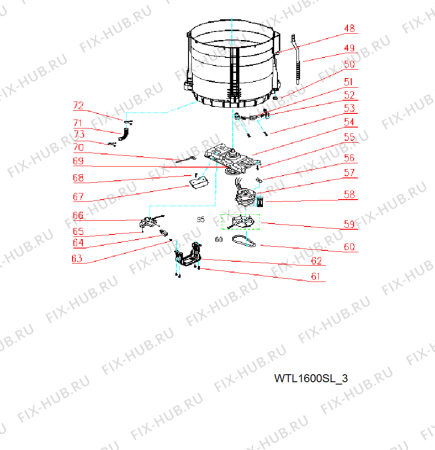 Схема №3 WTL 1600 SL с изображением Ручка двери Whirlpool 482000022483