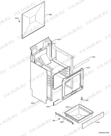 Взрыв-схема плиты (духовки) Electrolux EKG601104X - Схема узла Housing 001