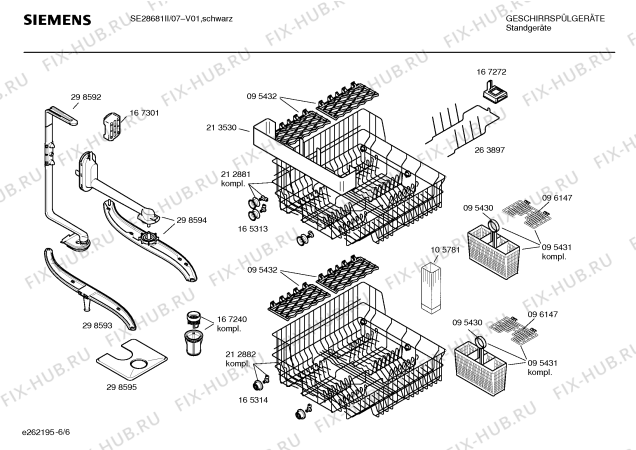 Взрыв-схема посудомоечной машины Siemens SE28681II - Схема узла 06