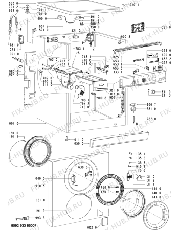 Схема №2 AWO/D 6507/IS с изображением Ручка (крючок) люка для стиралки Whirlpool 480111101327