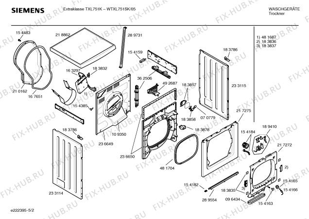 Схема №4 WTXL751SK EXTRAKLASSE TXL751K с изображением Инструкция по установке и эксплуатации для сушилки Siemens 00585751
