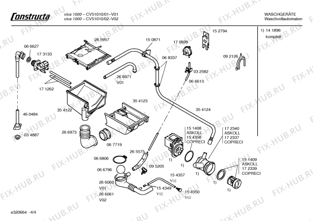 Схема №4 CV51010 Constructa VIVA 1000 с изображением Панель управления для стиралки Bosch 00356519