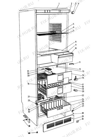 Взрыв-схема холодильника Rosenlew RJP346SU - Схема узла C10 Cabinet/Interior