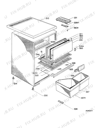 Взрыв-схема холодильника Zanussi ZF163S - Схема узла Refrigerator housing