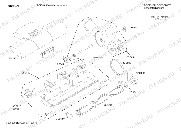 Схема №2 BSF1125 ULTRA 11 с изображением Крышка для мини-пылесоса Bosch 00360882