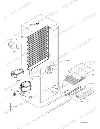 Взрыв-схема холодильника Zanussi ZK35/18F5 - Схема узла Cooling system 017