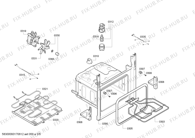 Схема №3 HBA23R160R с изображением Противень для духового шкафа Bosch 00688212