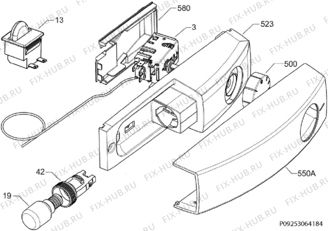 Взрыв-схема холодильника Zanker KRB33104XA - Схема узла Diffusor