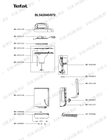 Схема №1 LM542810/870 с изображением Двигатель (мотор) для блендера (миксера) Tefal MS-651123