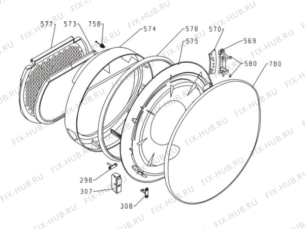 Взрыв-схема стиральной машины Upo T7700 (297478, SPK2) - Схема узла 03