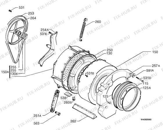 Взрыв-схема стиральной машины Simpson 45S708E - Схема узла Functional parts 267