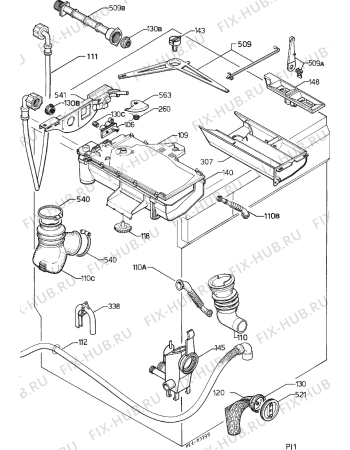 Взрыв-схема стиральной машины Electrolux EW706F - Схема узла Hydraulic System 272