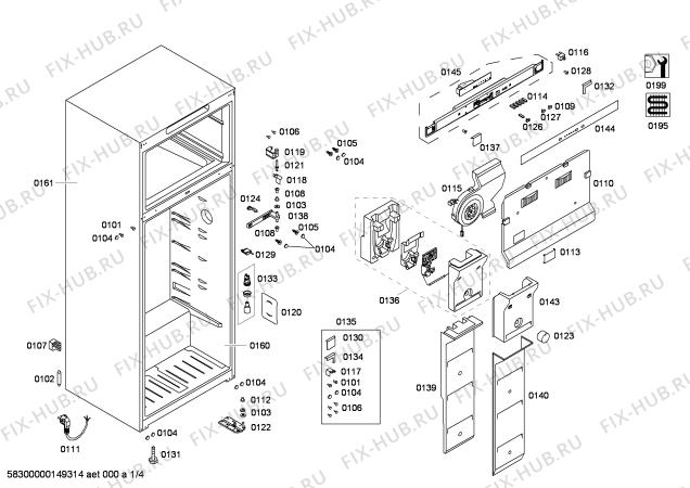 Схема №2 KD40NX03 с изображением Дверь для холодильной камеры Siemens 00249464