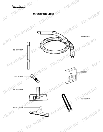 Взрыв-схема пылесоса Moulinex MO102182/4Q0 - Схема узла YP003020.2P2