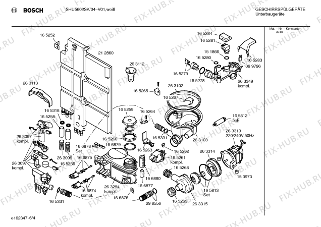 Взрыв-схема посудомоечной машины Bosch SHU5602SK Exklusiv - Схема узла 04