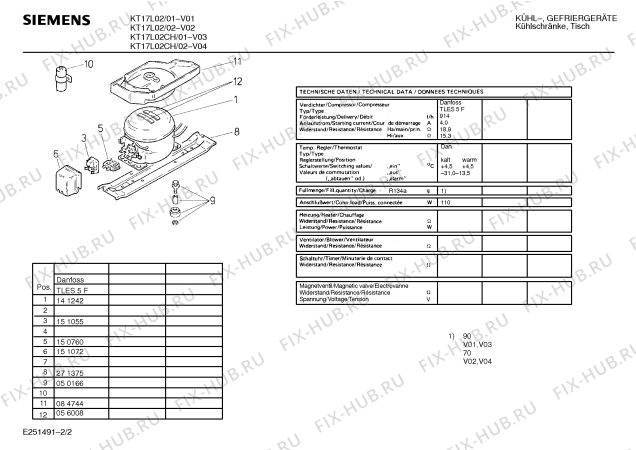 Взрыв-схема холодильника Siemens KT17L02 - Схема узла 02