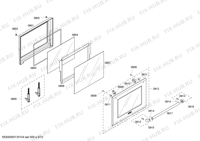 Схема №6 POMW301 с изображением Панель для плиты (духовки) Bosch 00665011