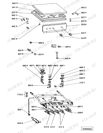 Схема №1 SG 2541 WS с изображением Панель для электропечи Whirlpool 481944238024