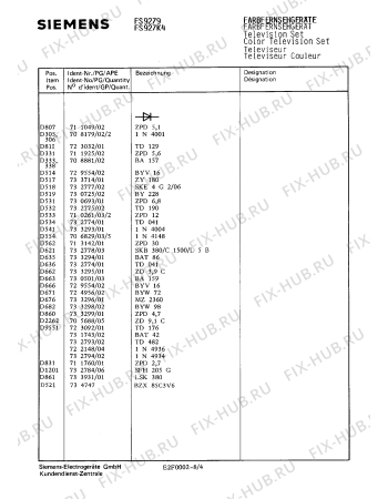 Взрыв-схема телевизора Siemens FS927K4 - Схема узла 04