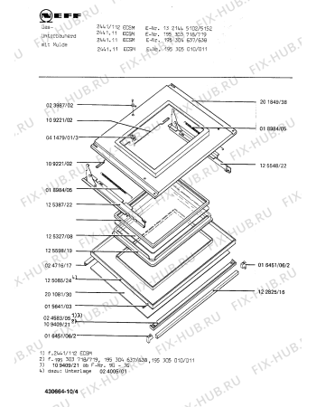 Взрыв-схема плиты (духовки) Neff 1321446501 2441/411ECSM - Схема узла 05