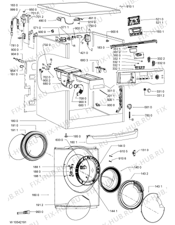 Схема №1 WAE 8848 с изображением Обшивка для стиралки Whirlpool 481010452985