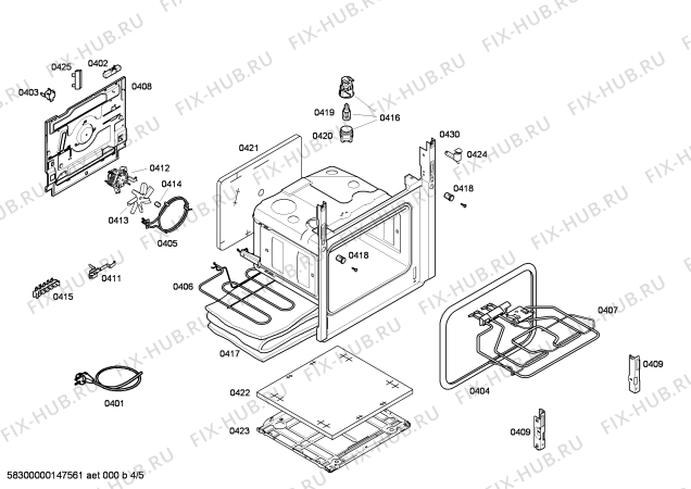 Взрыв-схема плиты (духовки) Bosch HCE724320V - Схема узла 04