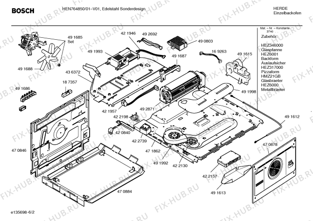 Схема №4 HEN764650 с изображением Инструкция по эксплуатации для духового шкафа Bosch 00588222