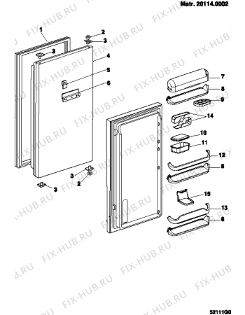 Взрыв-схема холодильника Ariston BO1624AIEU (F026854) - Схема узла
