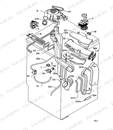 Взрыв-схема стиральной машины Aeg 1480 - Схема узла Ducting