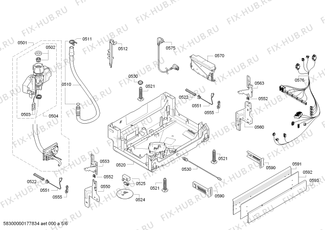 Взрыв-схема посудомоечной машины Siemens SN58M542EU ExtraKlasse - Схема узла 05