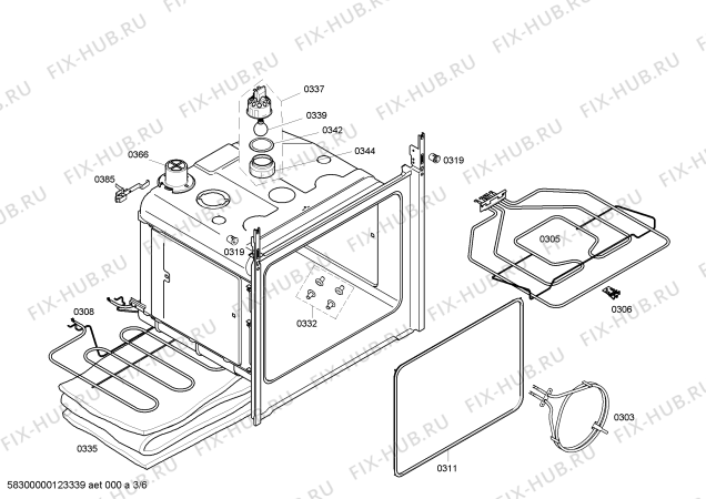 Взрыв-схема плиты (духовки) Bosch HEN306551 - Схема узла 03