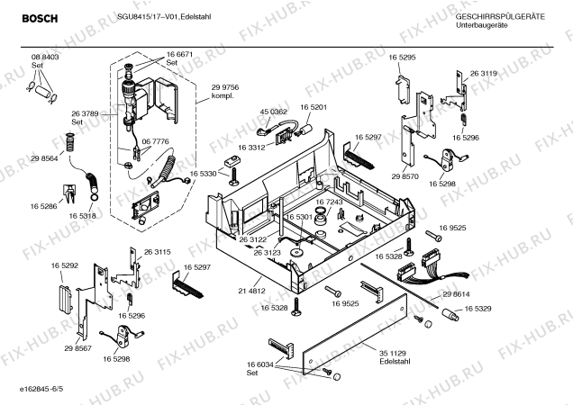 Взрыв-схема посудомоечной машины Bosch SGU8415 EXCLUSIV - Схема узла 05