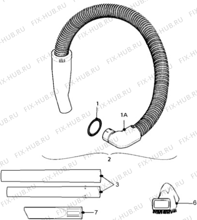 Взрыв-схема пылесоса Electrolux Z1540 - Схема узла Hose