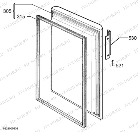 Взрыв-схема холодильника Aeg Electrolux A60120GS2 - Схема узла Door 003