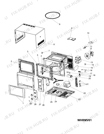 Схема №1 MWH2011MWUK (F089970) с изображением Крышечка для микроволновки Indesit C00362118