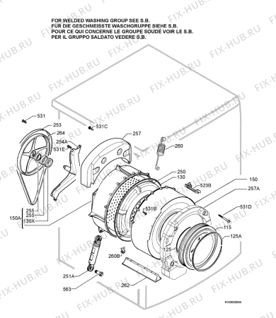 Взрыв-схема стиральной машины Electrolux EWF10040W - Схема узла Functional parts 267