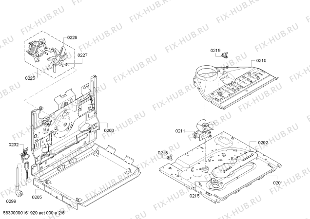 Взрыв-схема плиты (духовки) Bosch HBA23B251Y - Схема узла 02