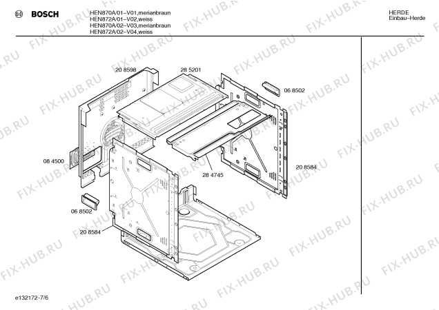 Взрыв-схема плиты (духовки) Bosch HEN872A - Схема узла 06