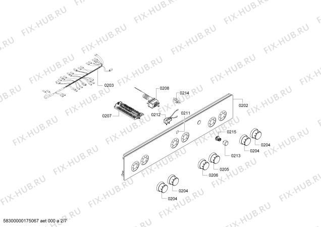 Взрыв-схема плиты (духовки) Bosch HGV423124N - Схема узла 02