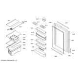 Схема №1 K3644X6 с изображением Дверь для холодильной камеры Bosch 00243914