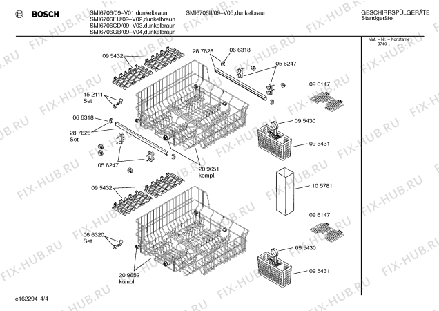 Схема №4 SMI6706EU с изображением Панель для посудомоечной машины Bosch 00288133
